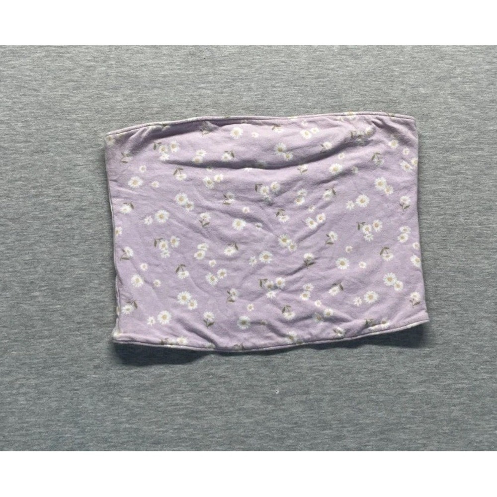 Hollister Must Have Collection Strapless Tube Top Womens M Purple Daisy Floral